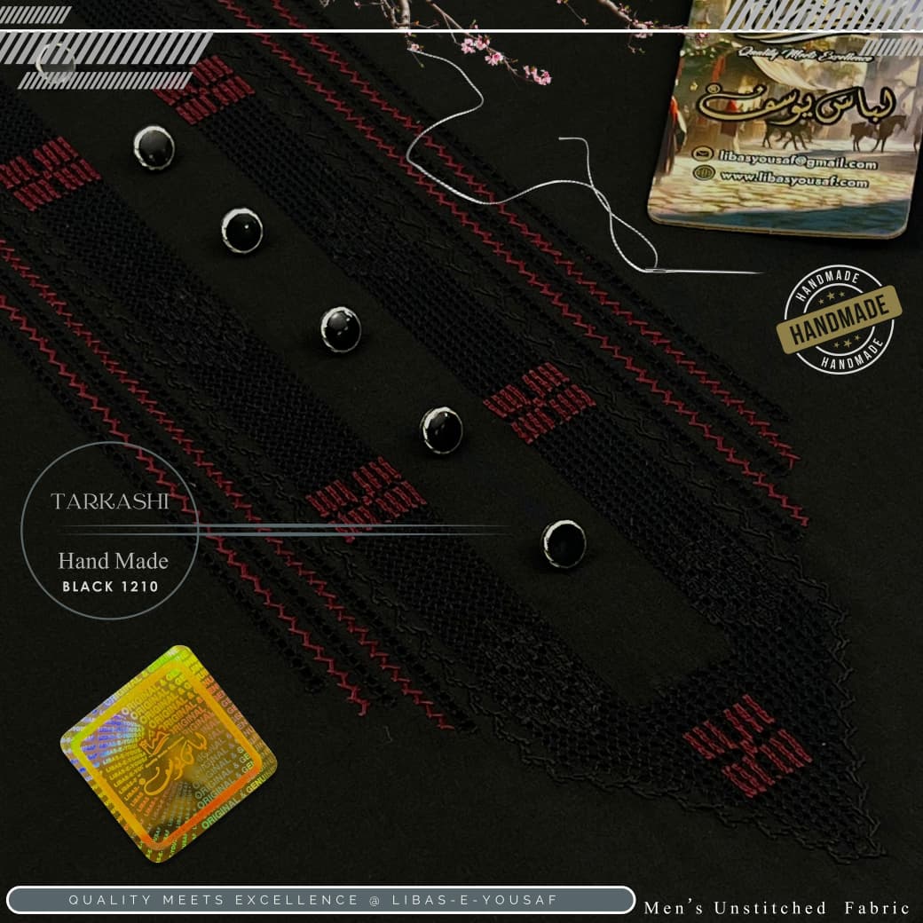 𝕋𝔸ℝ𝕂𝔸𝕊ℍ𝕀 Black Boski Fabric By Libas-e-Yousaf