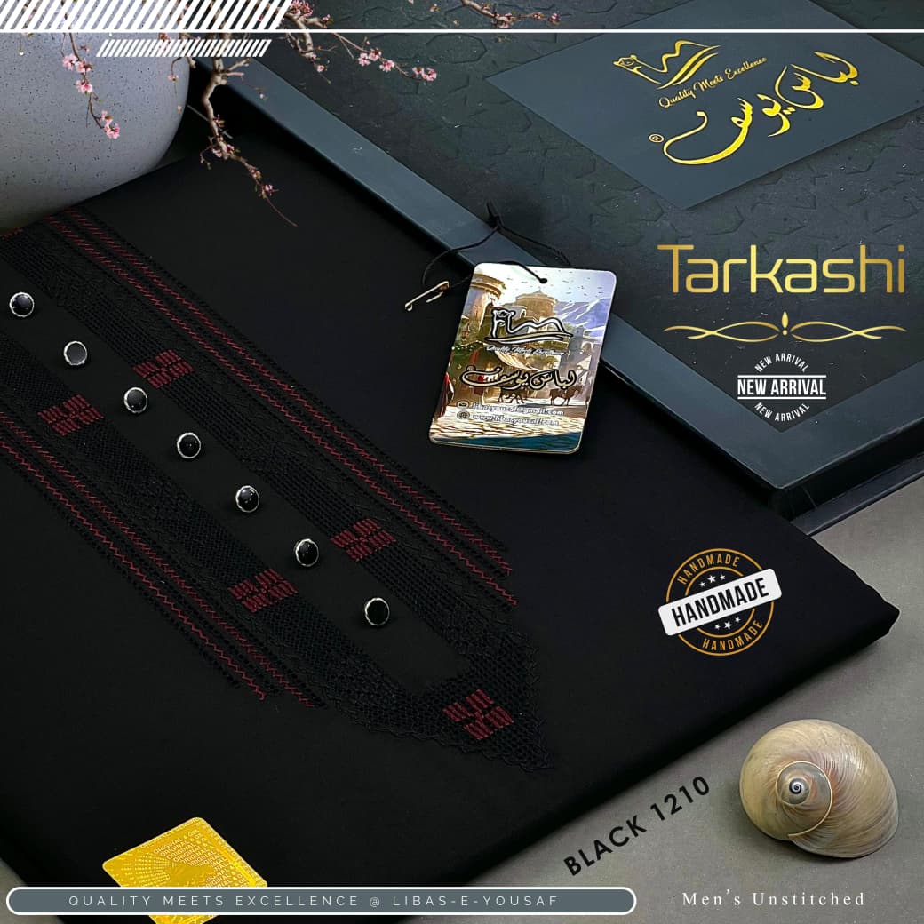 𝕋𝔸ℝ𝕂𝔸𝕊ℍ𝕀 Black Boski Fabric By Libas-e-Yousaf