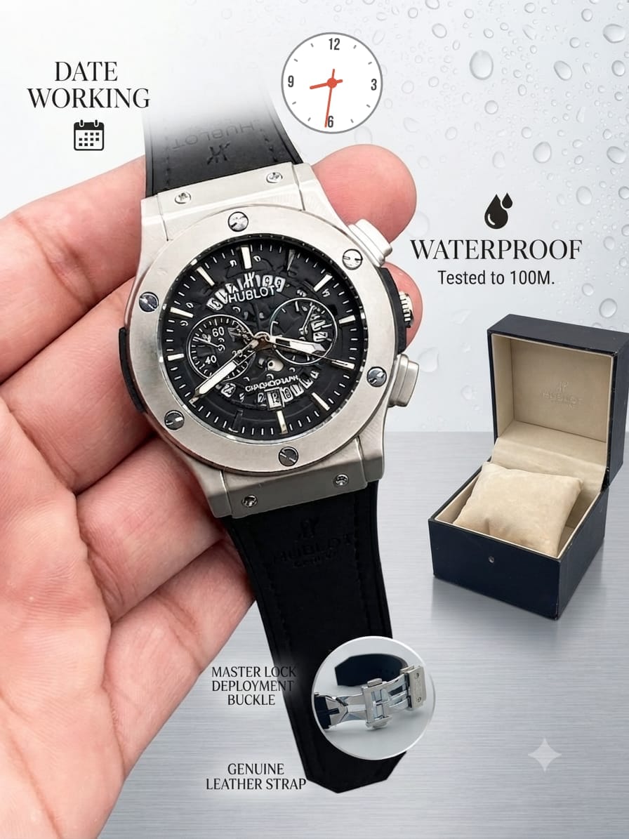Men's Luxury Watch – Leather Strap & Master Lock