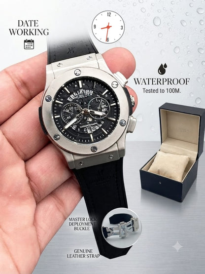 Men's Luxury Watch – Leather Strap & Master Lock