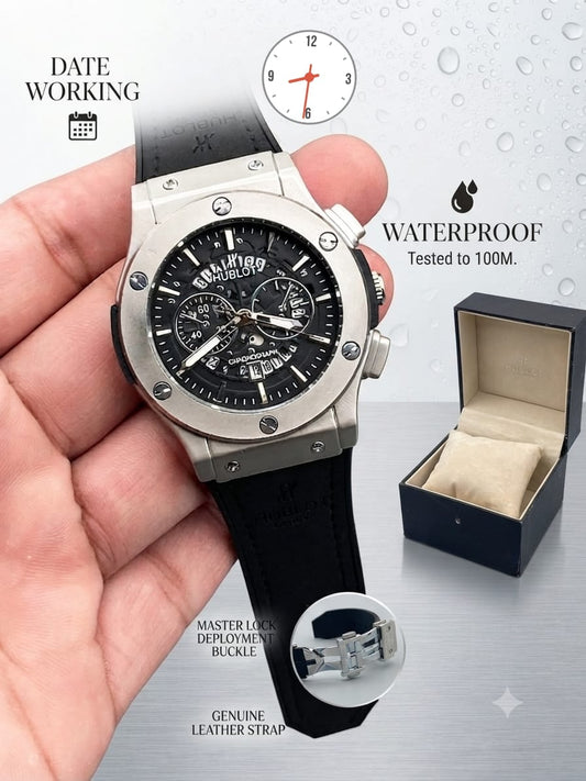 Men's Luxury Watch – Leather Strap & Master Lock